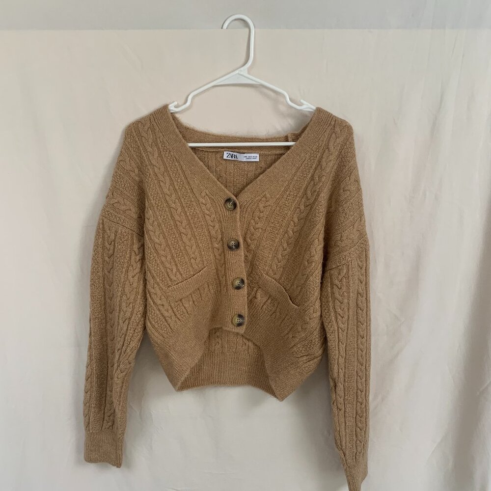 Zara Small Brown Knit Cardigan